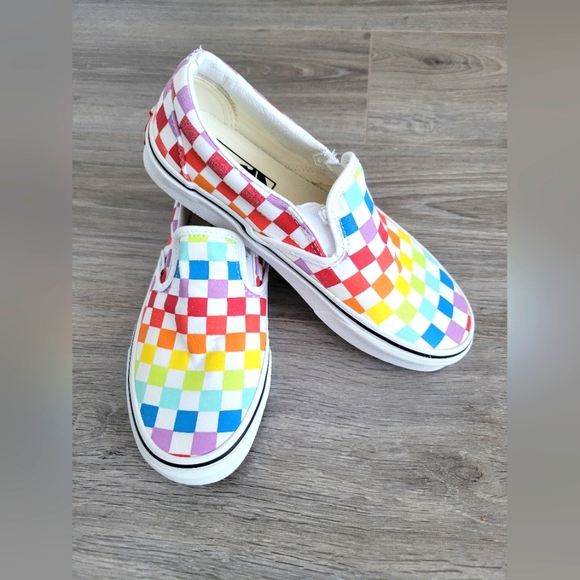 VANS  MULTICOLOR CHECKERBOARD WOMENS SLIP ON SHOES SIZE 6.5 or 5 Men's - Picture 5 of 6